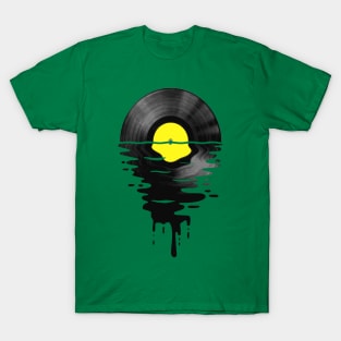 Vinyl LP Music Record Sunset Yellow T-Shirt